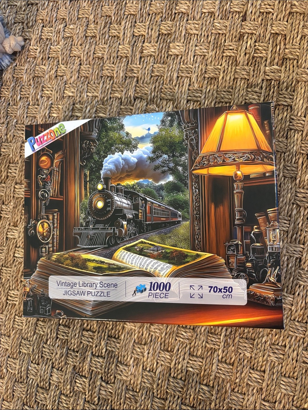 Vintage Library Train Scene 1000 piece jigsaw puzzle